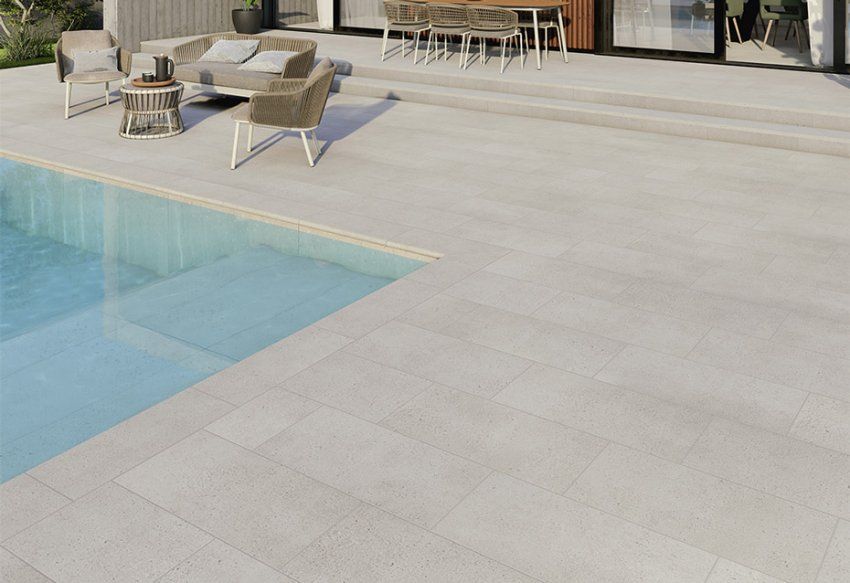 Blanco Posets Antislip Piscina Natucer